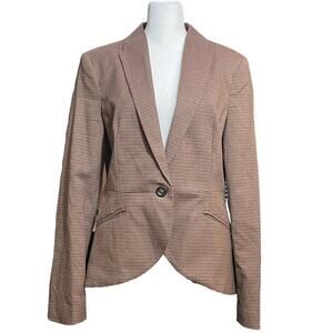 MNG Mango Blazer Women US 8 Houndstooth Tweed College‎ Career Office Academia